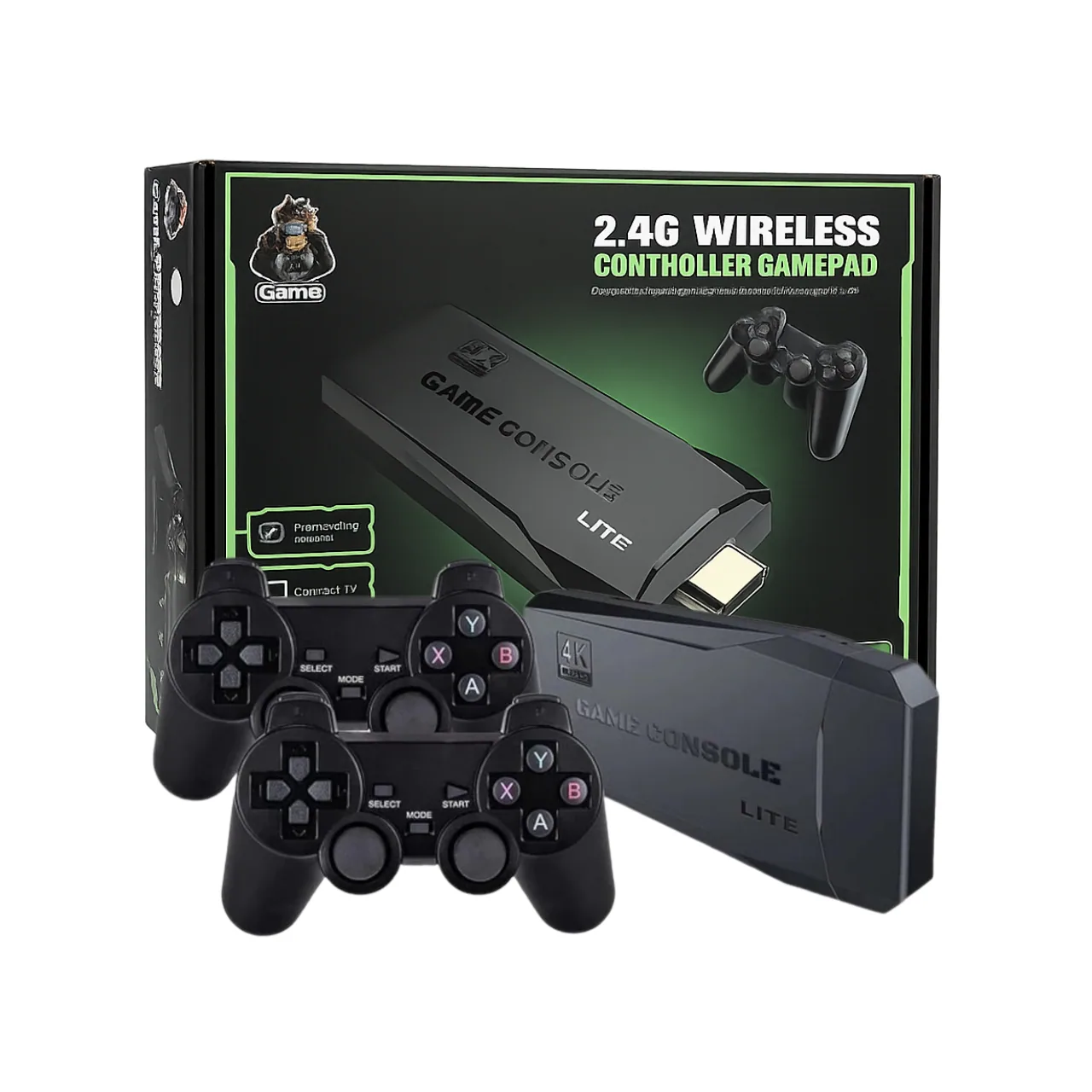 Consola HDMI Game Stick Retro 4K con 2 Controles Inalambricos y 15.000 Juegos