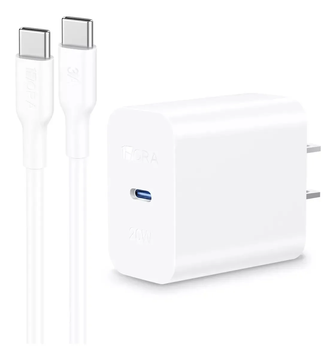 Cargador Rápido 1Hora GaN 20W USB-C con Cable Tipo C GAR153