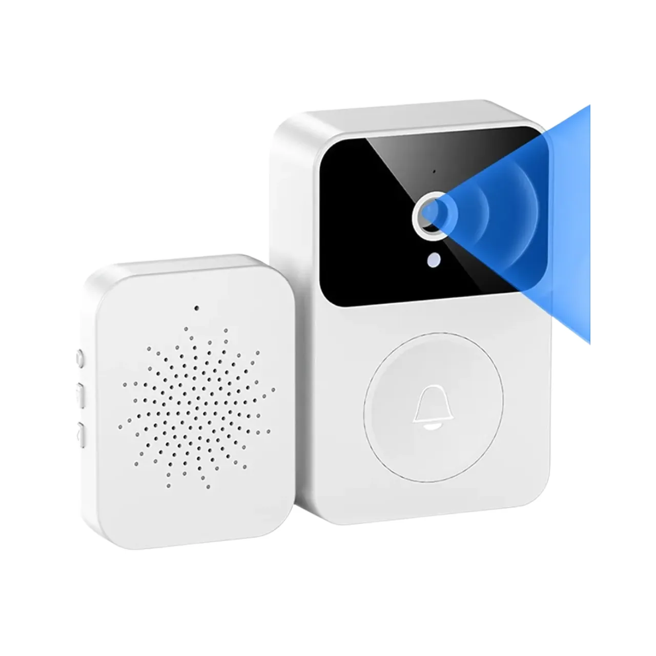 Timbre Inteligente WiFi con Cámara Full HD Recargable USB-C, Visión Nocturna y Audio Bidireccional