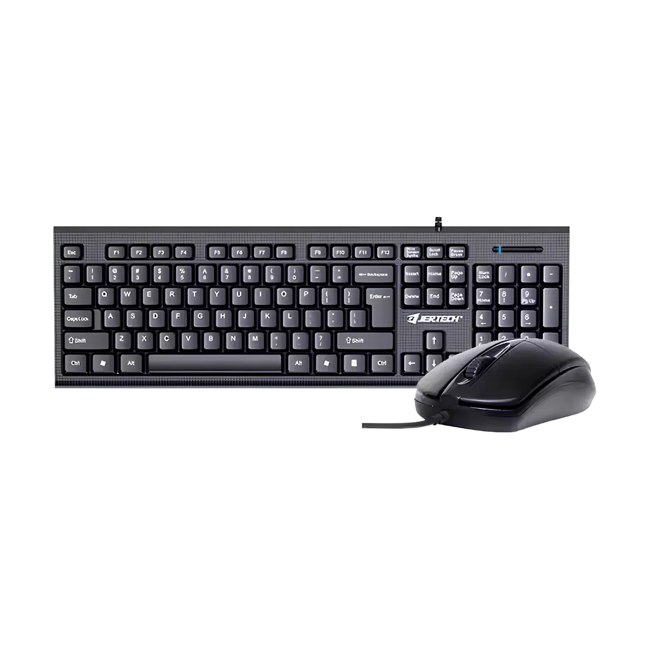 Combo Teclado y Mouse USB Alámbrico Jertech KM160 con Teclado Numérico
