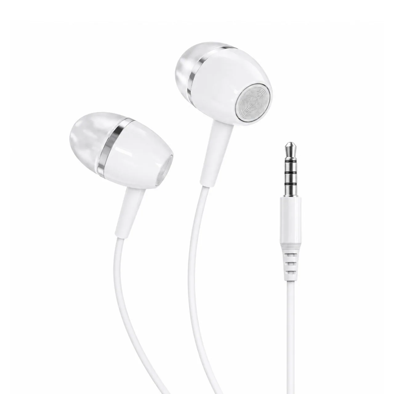 Audífonos Manos Libres PZX 1557 3.5mm con Micrófono Blancos